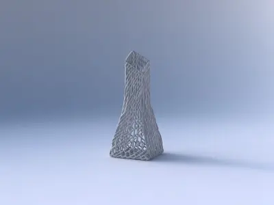 Vase squeezed and bent rectangle 2 with twisted lattice tiles 3D print model