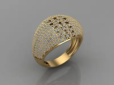 STL 3DM Print Ready Women Diamond Ring Lightweight Printable  3D print model 172