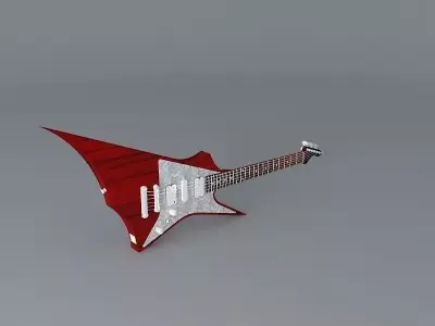 A custom Explorer inspired guitar Free 3D model