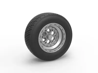 Front wheel from Sprint car Version 2 Scale 1 to 25 3D print model