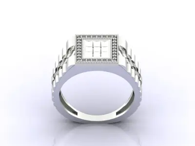 Print Ready STL 3DM  Gents Rings Diamond Men Ring  3D print model 34