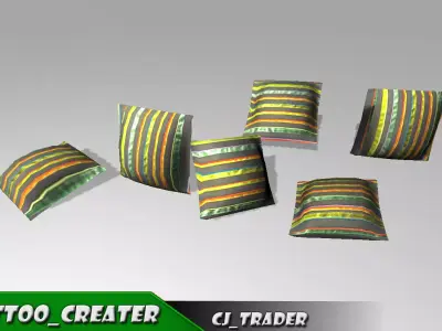 Bed Pillow Low-poly 3D model Low-poly 3D model