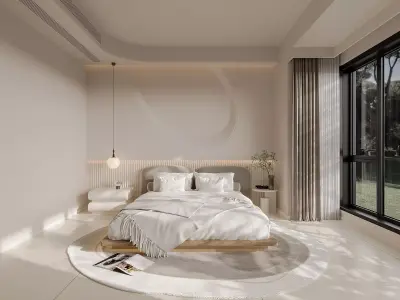 Modern living room dining room interior scenes 297 3D model