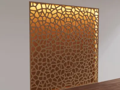 Decorative Wooden Wall Model 1 3D model