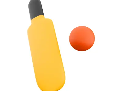 3d cricket ball on white background 3D model