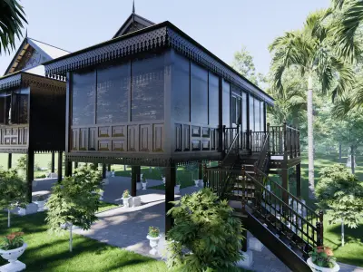 Johor Traditional House of Malaysia 3D model
