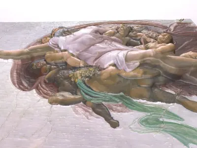 CREATION OF ADAM by MICHELANGELO for 3D printing  3D print model