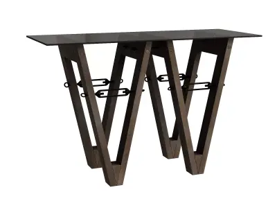 Tobacco Oak Reclaimed Wood Console 3D model