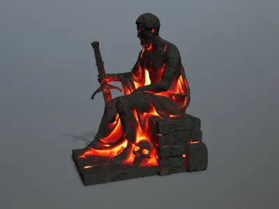 Statue  Low-poly 3D model
