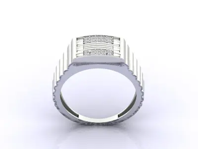Print Ready STL 3DM  Gents Rings Diamond Men Ring  3D print model 229
