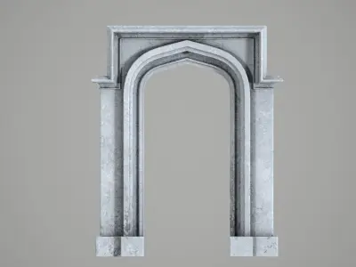 Lowpoly Gothic Portal-type 4 Low-poly 3D model
