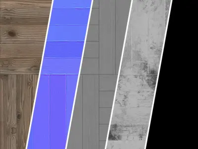 Parquet Materials 27- Parquet By Old Wood Damaged Texture