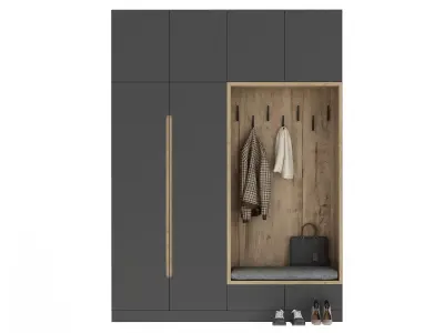 Hallway with clothes and shoes 3D model