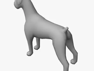 Low Poly Boxer dog Low-poly 3D model