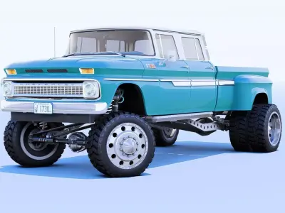 Pickup 1963 C30 4 Door Dually 3D model