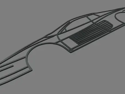 Ferrari Testarossa Wall Silhouette 3D print model