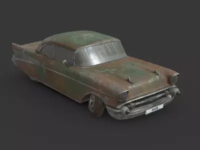 Abandoned Car - Chevrolet Bel Air Low-poly 3D model