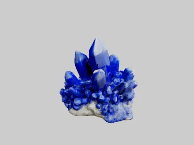 Lapislazuli Crystal Cluster Low-poly 3D model