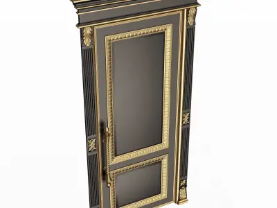 Carved Door Classic 01602 Black Low-poly 3D model