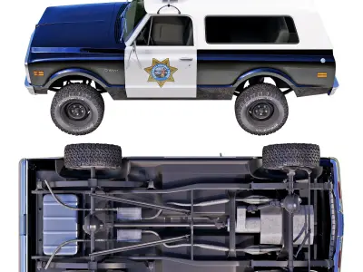 Chevrolet K5 blazer 1972 police 3D model