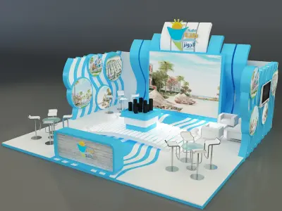  Booth Exhibition Stand a163 3D model