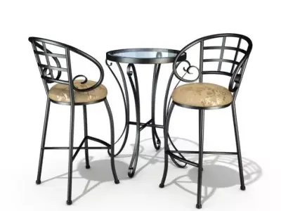 Modern Decorative Patio Set 3D model