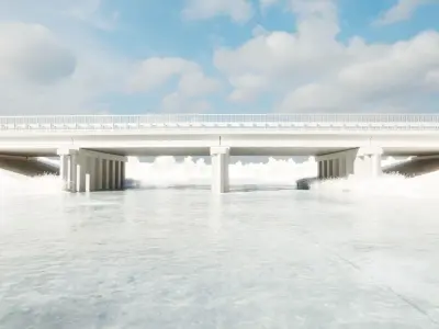 bridge over the river 3D model