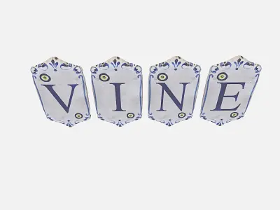old stone vine sign Low-poly 3D model