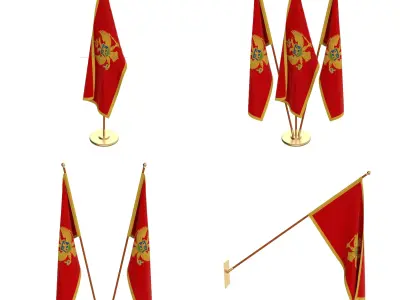 Montenegro Flag Pack 3D model