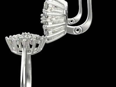 Ring Pendant and Earrings 51092 3D print model