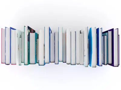 books set stack of 3D model