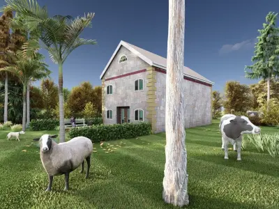 Small Apartment 3D House plan  Low-poly 3D model purchase