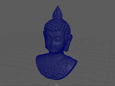 Cooper buddha head Low-poly 3D model