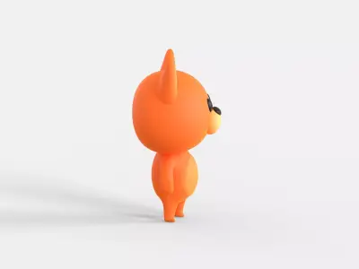 Little Funny Fox Animated  Low-poly 3D model