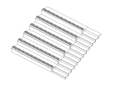 Revit Family Seating Stairs Auditorium Lecture Event 3D model