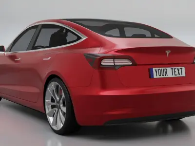 Tesla Model 3 3D model Rigged