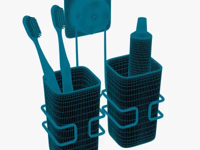 Cup Hanging Bathroom Toothbrush Holder 3D model