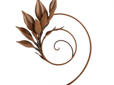 Elegant Spiral Leaf Sculpture Model Pack Low-poly 3D model