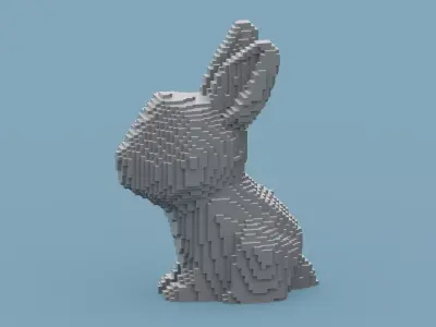 Voxel Rabbit Low-poly 3D model purchase