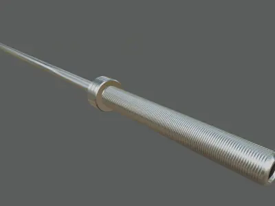 Olympic Barbell with Nuke Weight Plates 3D model