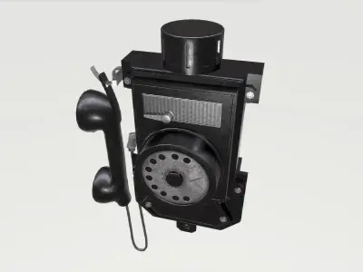 Old Black Phone Low-poly 3D model