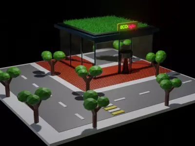 ECO COFFEE Low-poly 3D model