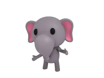 Rigged Elephant 3D model
