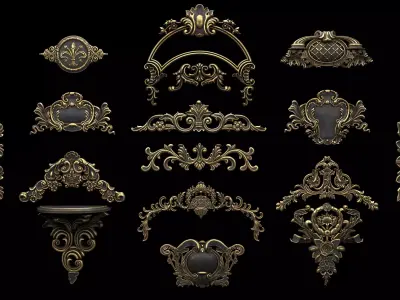 4K Classical Ornaments   Low-poly 3D model