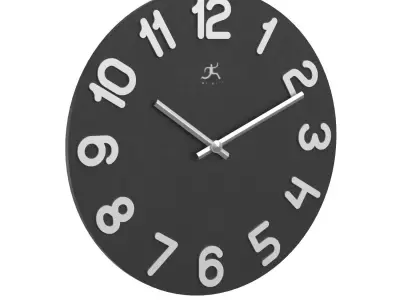 Infinity Simple Black Wall Clock PBR 3D model