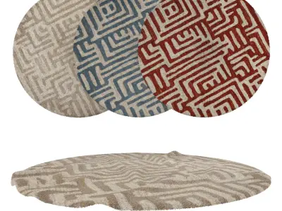 Round Rug Set 299 3D model