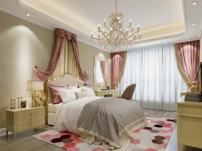 Small European children room Low-poly 3D model