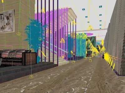 Five Star Urban Resort Hotel Hallway or Corridor Low-poly 3D model