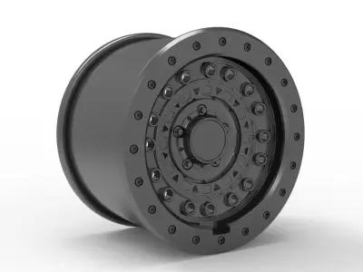 black rhino wheel rim model 3D print model purchase