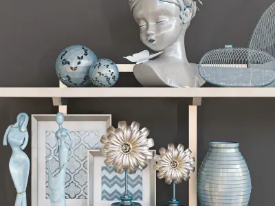 decorative set shelf 3D model buy